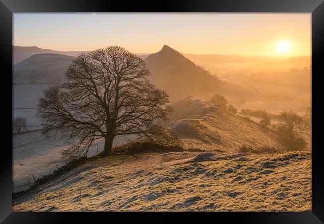 Parkhouse Hill sunrise from Chrome hill  Framed Print by John Finney