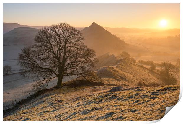 Parkhouse Hill sunrise from Chrome hill  Print by John Finney