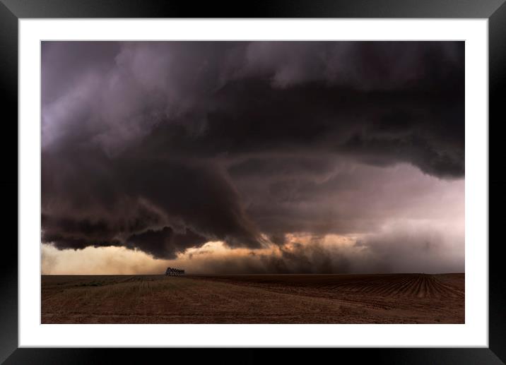Tornado touches down in Texas Framed Mounted Print by John Finney