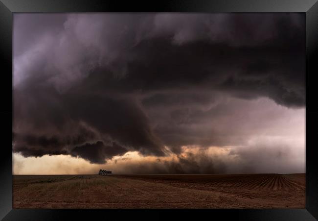 Tornado touches down in Texas Framed Print by John Finney