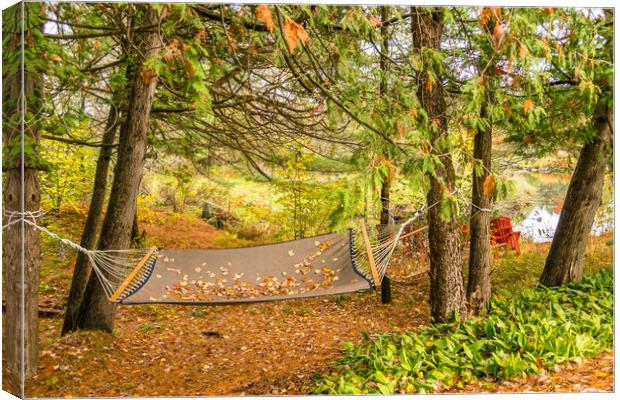 Autumn Riverside Retreat (Fall Colors) Canvas Print by Blok Photo 