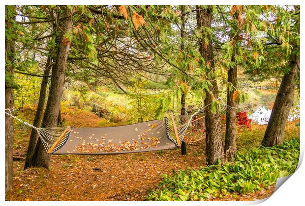 Autumn Riverside Retreat (Fall Colors) Print by Blok Photo 
