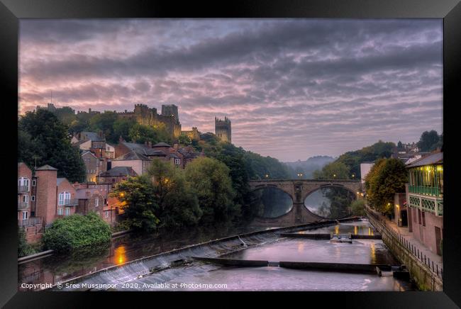 Durham Cathedral and Framwellgate bridge Framed Print by Sree Mussunoor