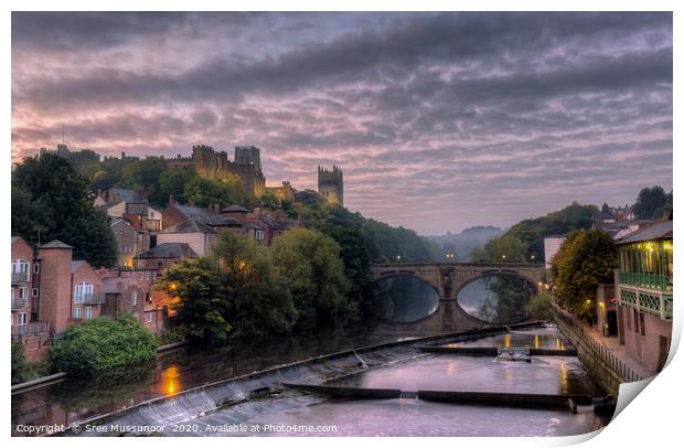 Durham Cathedral and Framwellgate bridge Print by Sree Mussunoor