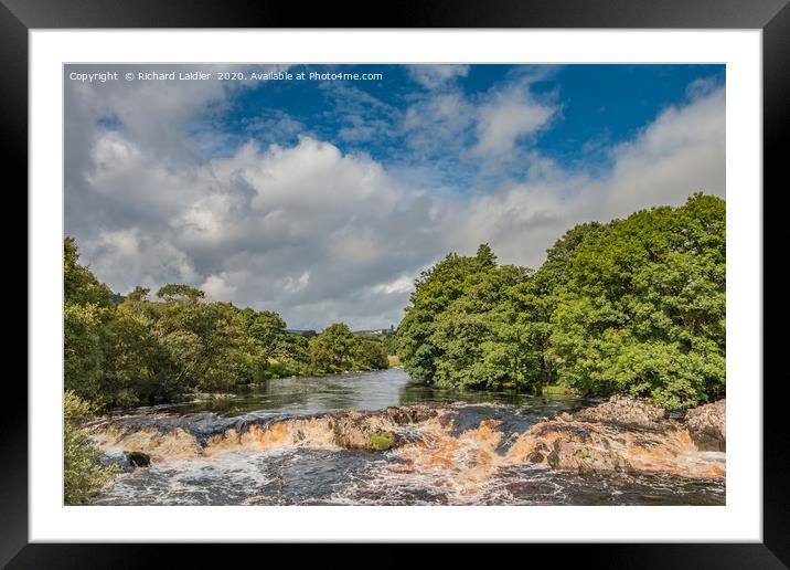 River Tees Cascade in Late Summer Framed Mounted Print by Richard Laidler