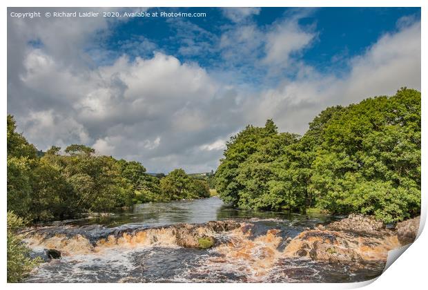 River Tees Cascade in Late Summer Print by Richard Laidler