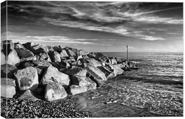 Sidmouth Sea Defences                    Canvas Print by Darren Galpin