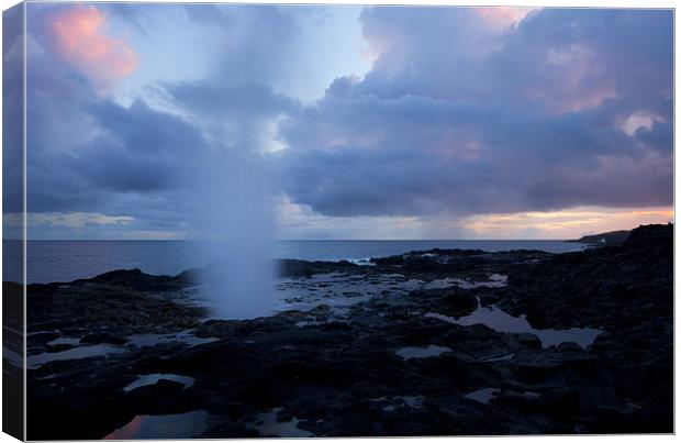 Spouting Horn Sunset Canvas Print by Mike Dawson