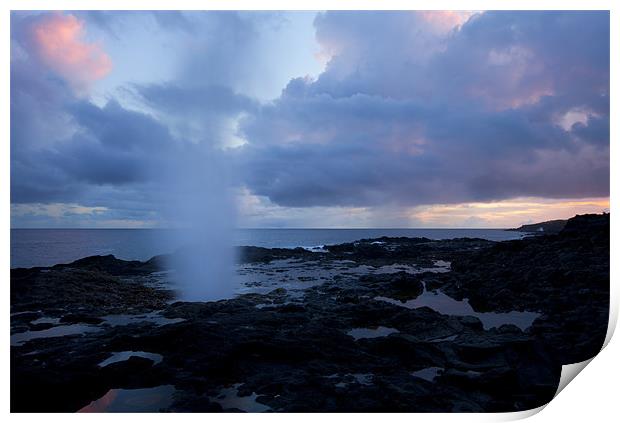 Spouting Horn Sunset Print by Mike Dawson