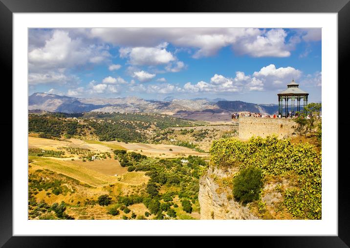 Ronda, Spain : Wide angle view of famous Ronda vil Framed Mounted Print by Arpan Bhatia
