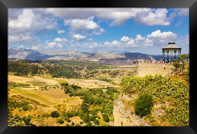 Ronda, Spain : Wide angle view of famous Ronda vil Framed Print by Arpan Bhatia