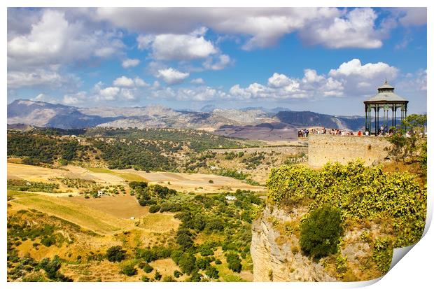 Ronda, Spain : Wide angle view of famous Ronda vil Print by Arpan Bhatia