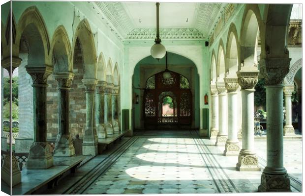 Jaipur, India: Interior corridor of Indian archite Canvas Print by Arpan Bhatia