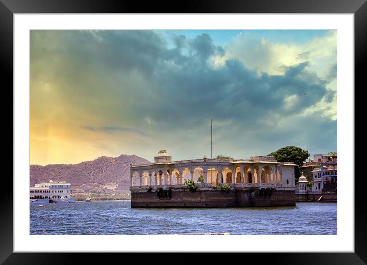 Udaipur, India : Architecture built within Lake Pi Framed Mounted Print by Arpan Bhatia