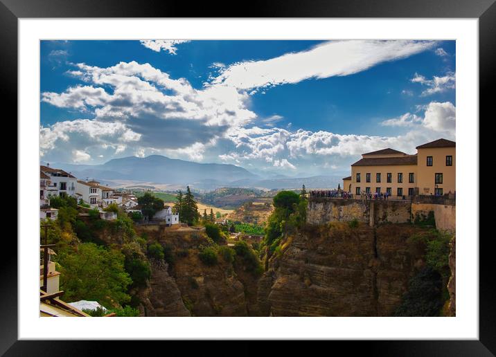 Ronda, Spain - Wide angle view of famous Ronda vil Framed Mounted Print by Arpan Bhatia