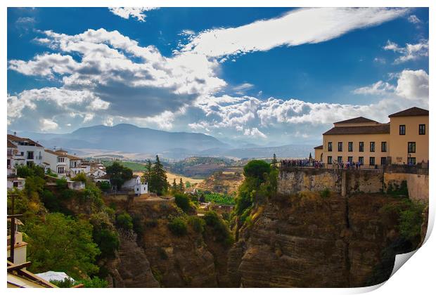 Ronda, Spain - Wide angle view of famous Ronda vil Print by Arpan Bhatia