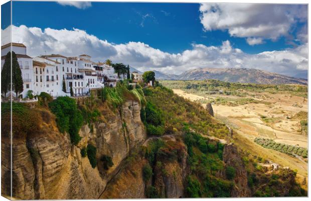 Ronda, Spain - Wide angle view of famous Ronda vil Canvas Print by Arpan Bhatia