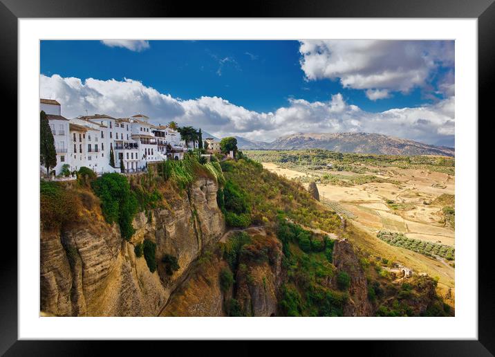 Ronda, Spain - Wide angle view of famous Ronda vil Framed Mounted Print by Arpan Bhatia