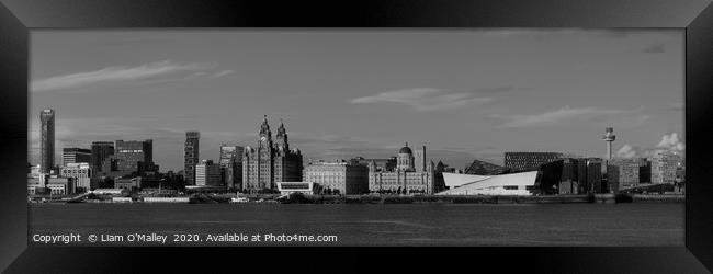 Summer Liverpool Waterfront in Black and White Framed Print by Liam Neon