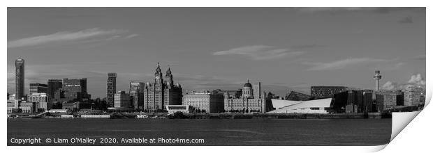 Summer Liverpool Waterfront in Black and White Print by Liam Neon