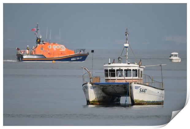 Mumbles boats Print by Duane evans