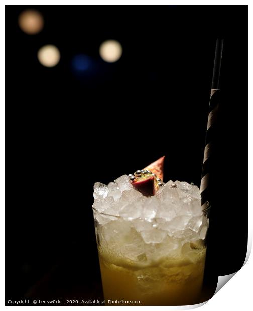 Cocktail and bokeh lights Print by Lensw0rld 