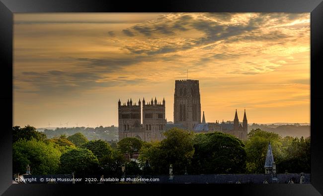 Durham Cathedral Sunrise Framed Print by Sree Mussunoor