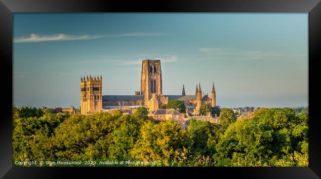 Durham cathedral at golden hour Framed Print by Sree Mussunoor