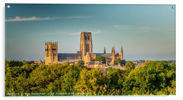 Durham cathedral at golden hour Acrylic by Sree Mussunoor