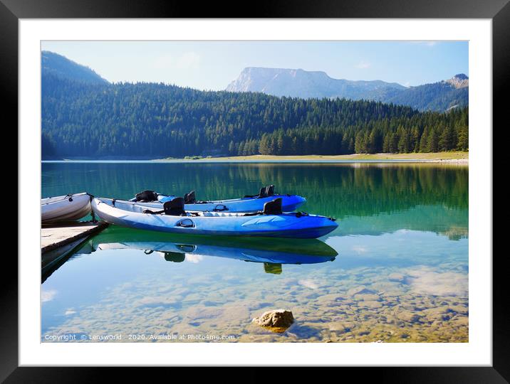 Gorgeous lake and mountain range in Montenegro Framed Mounted Print by Lensw0rld 