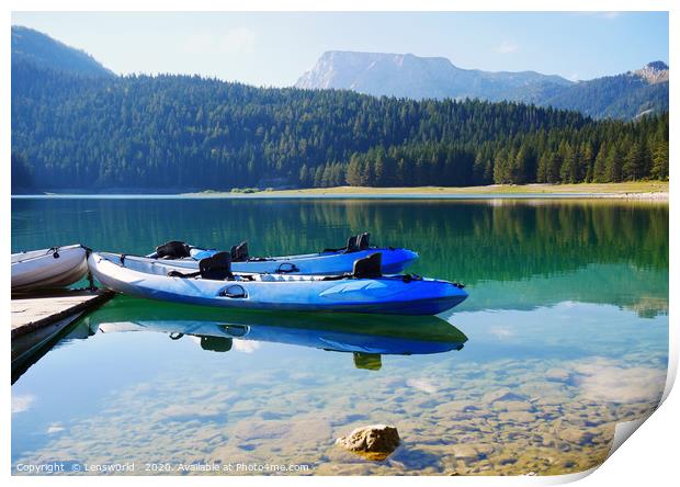 Gorgeous lake and mountain range in Montenegro Print by Lensw0rld 