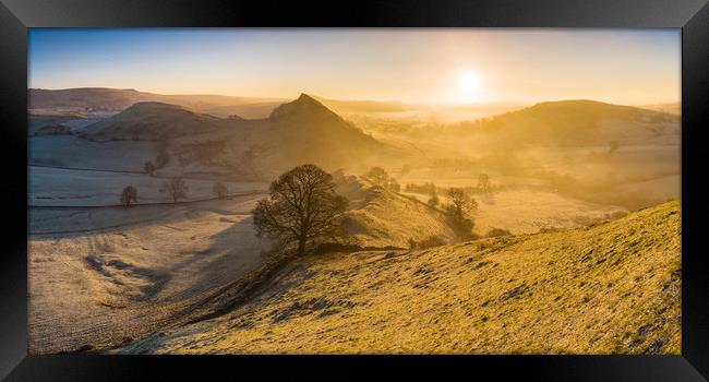 Parkhouse Hill sunrise from Chrome hill   Framed Print by John Finney