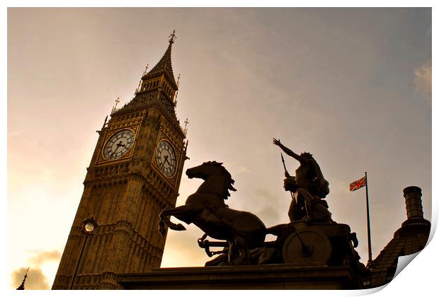 Big Ben Boadicea's Chariot Westminster London Print by Andy Evans Photos
