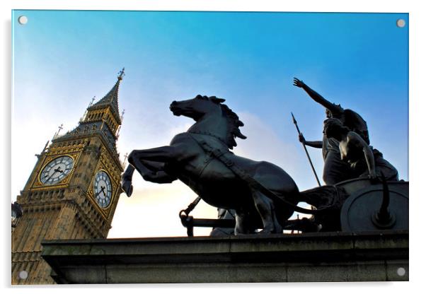 Big Ben Boadicea's Chariot Westminster London Acrylic by Andy Evans Photos