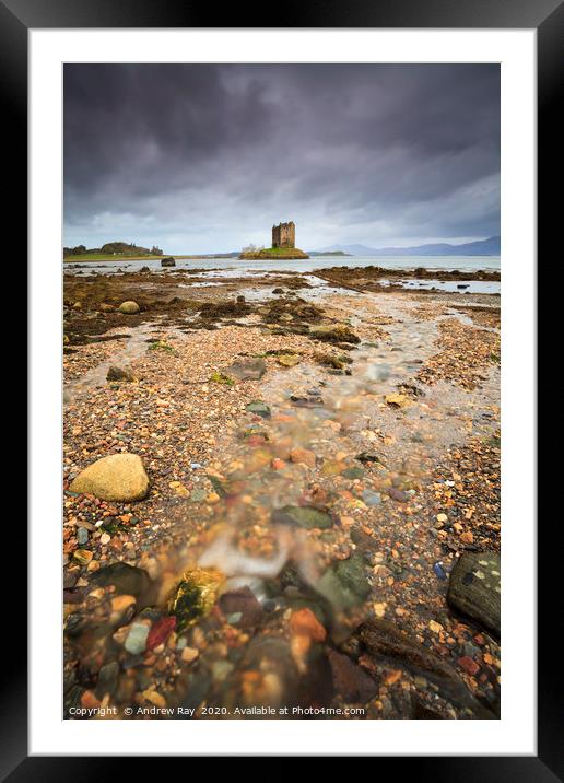Stream at Castle Stalker Framed Mounted Print by Andrew Ray