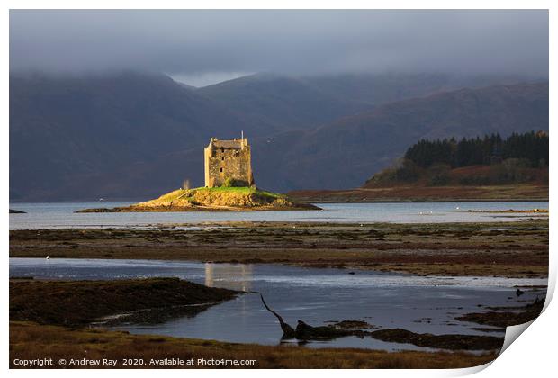 Sunlight on Castle Stalker Print by Andrew Ray