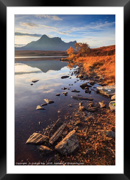 Waters edge (Loch Hakel) Framed Mounted Print by Andrew Ray