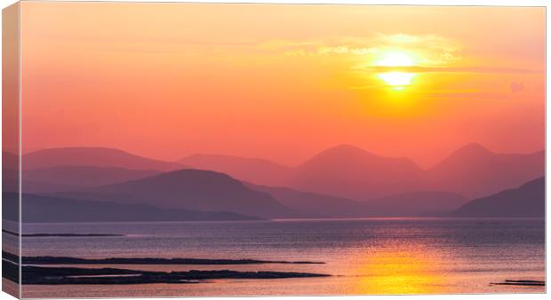 Sunset over the Isle of Skye, Scottish Highlands. Canvas Print by John Finney