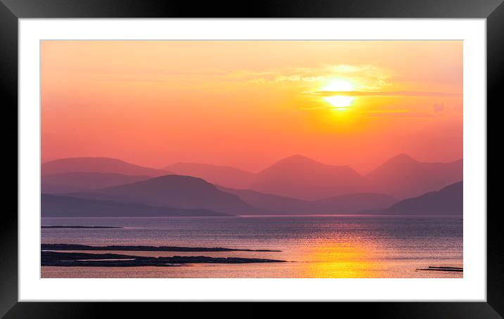 Sunset over the Isle of Skye, Scottish Highlands. Framed Mounted Print by John Finney