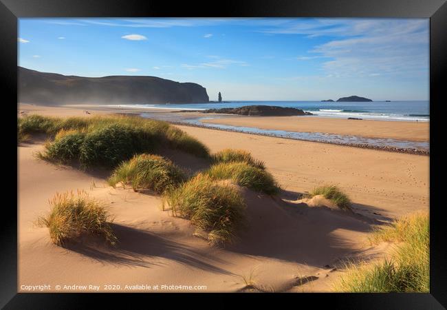 Sand dunes at Sandwood Bay Framed Print by Andrew Ray