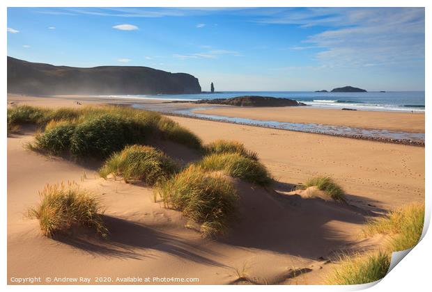 Sand dunes at Sandwood Bay Print by Andrew Ray