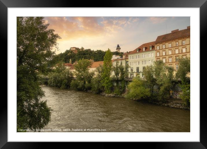 Panoramic view of Graz Framed Mounted Print by Sergio Delle Vedove