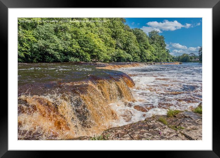 A Swollen River Tees at Whorlton Framed Mounted Print by Richard Laidler