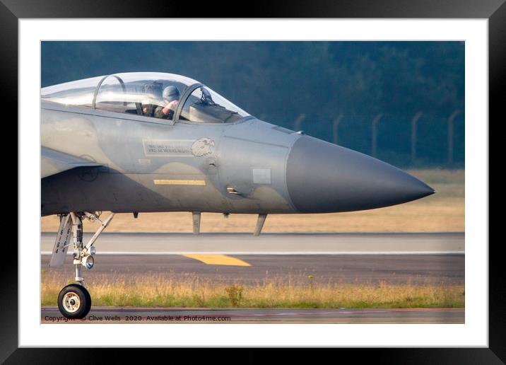Front end of an F-15C Eagle Framed Mounted Print by Clive Wells