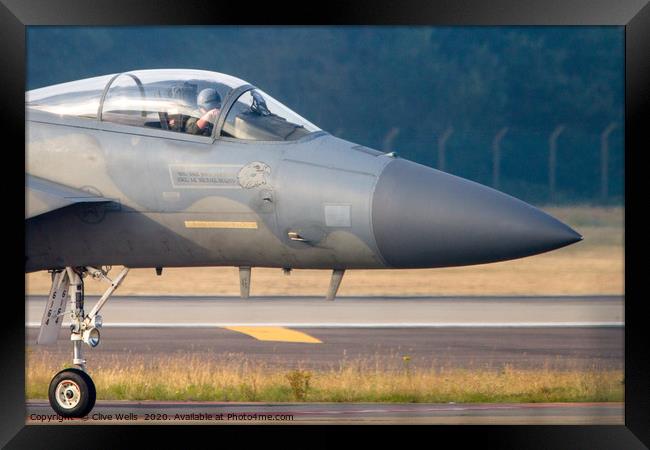 Front end of an F-15C Eagle Framed Print by Clive Wells