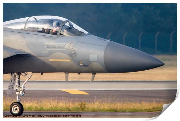 Front end of an F-15C Eagle Print by Clive Wells