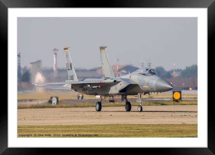 Sleek lines of the Eagle seen at RAF Lakenheath Framed Mounted Print by Clive Wells