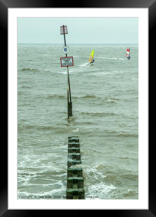Windsurfers at Hunstanton in Norfolk Framed Mounted Print by Clive Wells