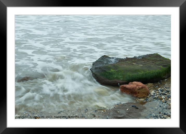 Incoming tide at Hunstanton in Norfolk Framed Mounted Print by Clive Wells