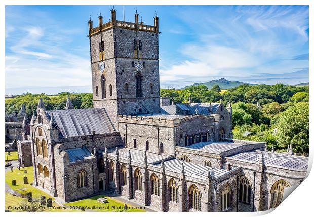 St Davids Cathedral, Wales Print by Chris Yaxley
